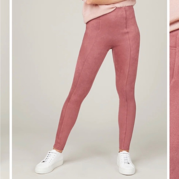 SPANX Faux Suede Leggings Rich Rose | Size Small Petite | NWT - Picture 7 of 7
